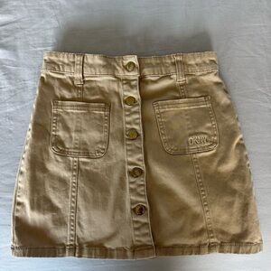 DKNY Tan Button-Front Skirt